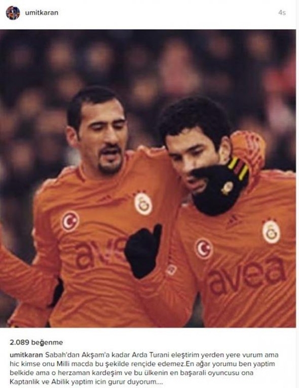 Foto - Futbol camiasından Arda Turan'a destek