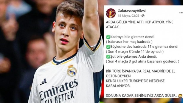 Foto - Galatasaray taraftarından olay Arda Güler paylaşımı! Bu sözler çok konuşulur