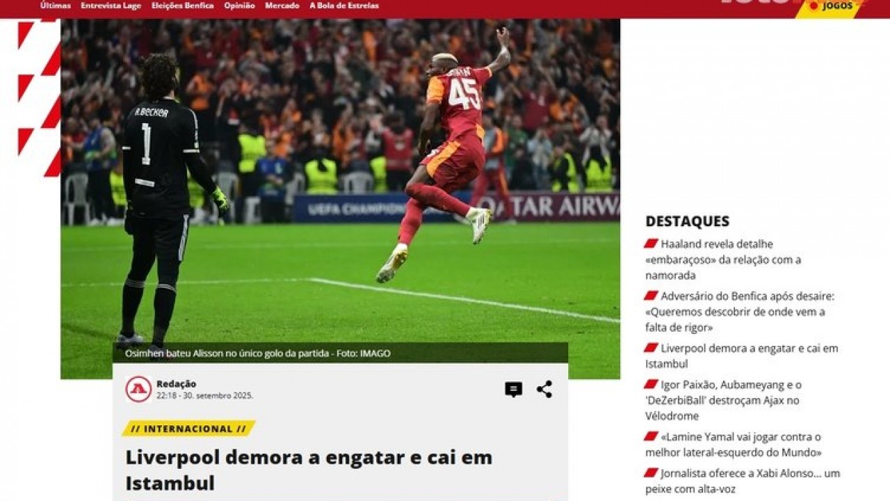 Foto - Galatasaray’ın Zaferi Dünya Basınında: 'Liverpool İstanbul'da diz çöktü'