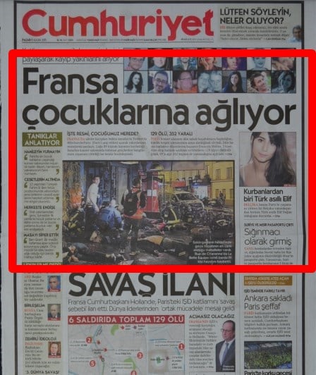 Foto - Bizden söylemesi gerisi savcılara kalmış! Sözcü'den Paris'teki saldırı sonrası dört dörtlük hainlik