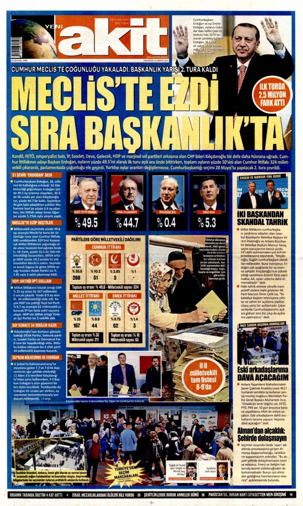 Foto - Gazeteler seçim sonuçlarını nasıl gördü? Çamur medyasında akıllara zarar manşet