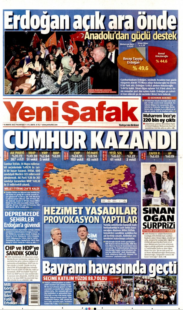 Foto - Gazeteler seçim sonuçlarını nasıl gördü? Çamur medyasında akıllara zarar manşet