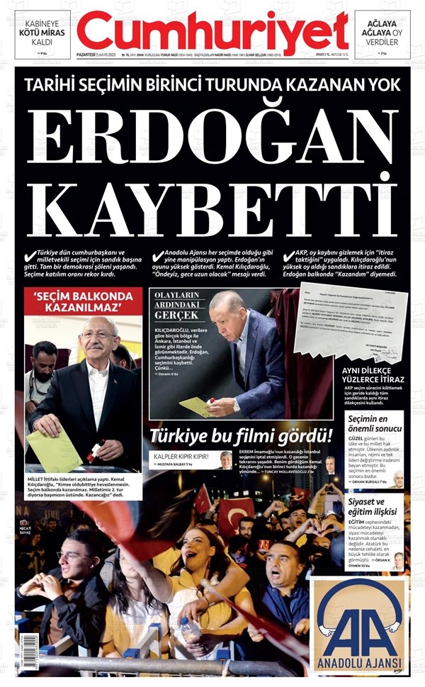 Foto - Gazeteler seçim sonuçlarını nasıl gördü? Çamur medyasında akıllara zarar manşet