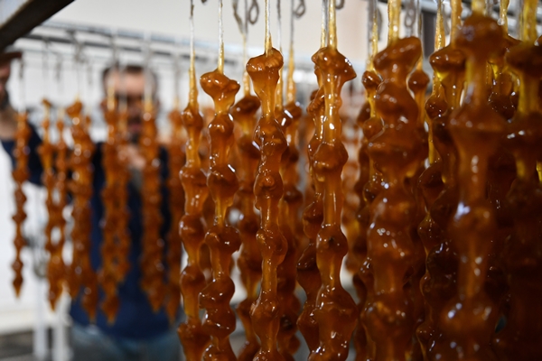 Foto - Gaziantep'in üzümleri cevizli sucuğa dönüşüyor!