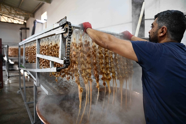 Foto - Gaziantep'in üzümleri cevizli sucuğa dönüşüyor!