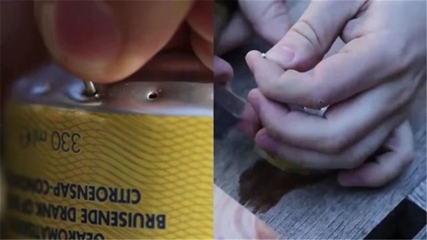 Foto - Gazlı içecek kutusuyla yaptığı şeye inanamayacaksınız