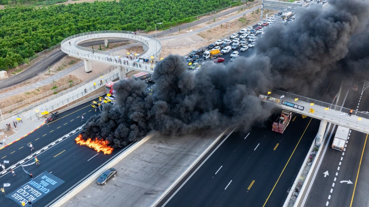 Foto - İsrail'e karşı İsrailli protestocular otoyolları kapattı! ﻿Gazze'de abluka can almaya devam ediyor