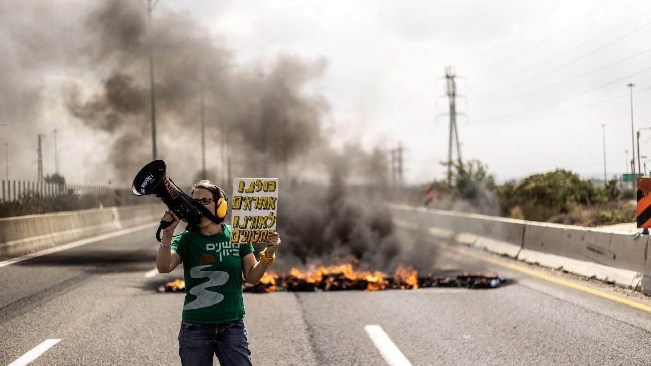 Foto - İsrail'e karşı İsrailli protestocular otoyolları kapattı! ﻿Gazze'de abluka can almaya devam ediyor
