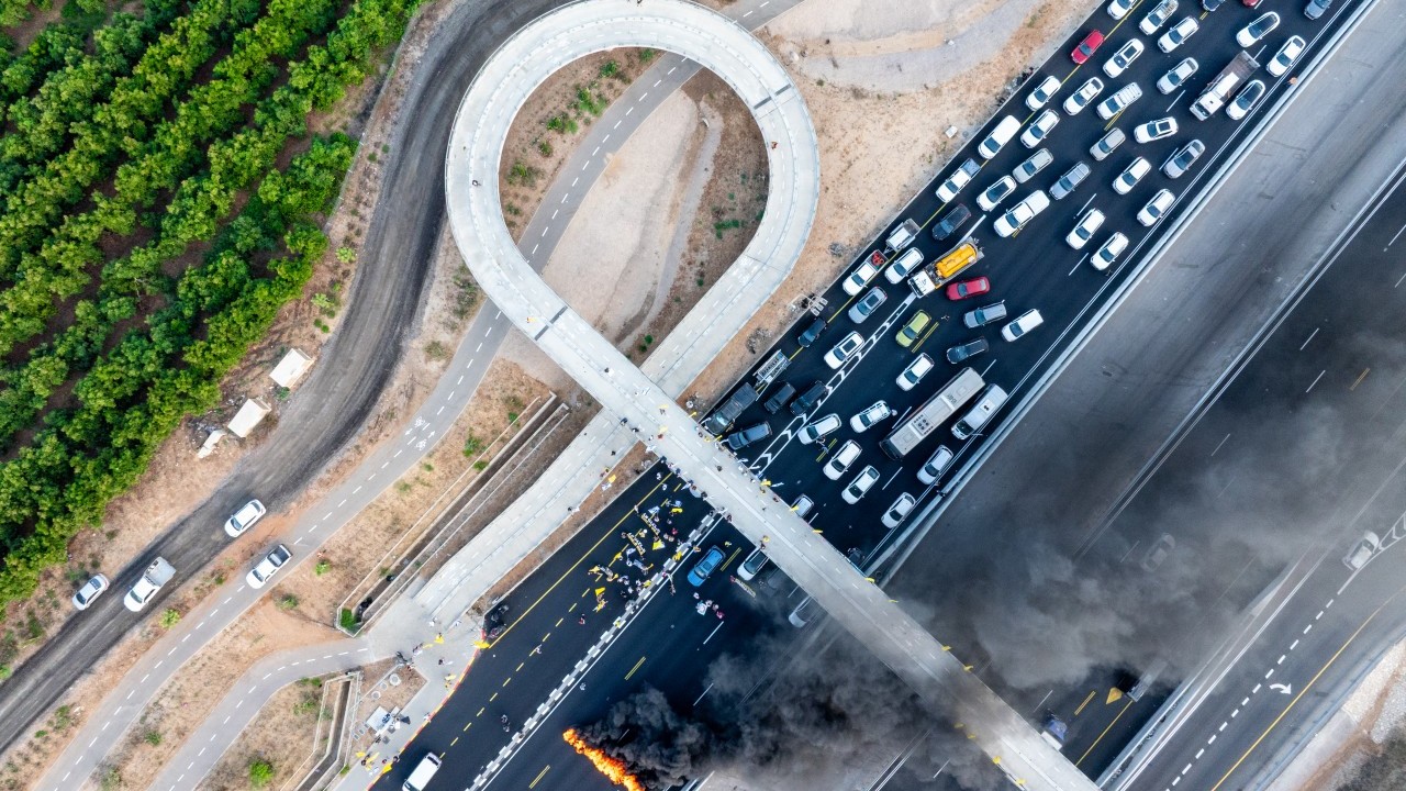 Foto - İsrail'e karşı İsrailli protestocular otoyolları kapattı! ﻿Gazze'de abluka can almaya devam ediyor