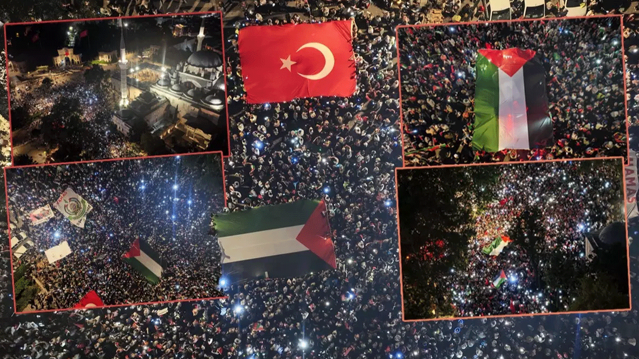 "Gazze'ye Umut Işığı Ol" Binlerce kişi Ayasofya Camii'ne akın etti