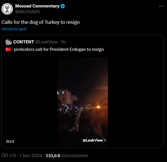 Foto - Gece yarısı 01.15'te Mossad'dan skandal Kayseri paylaşımı