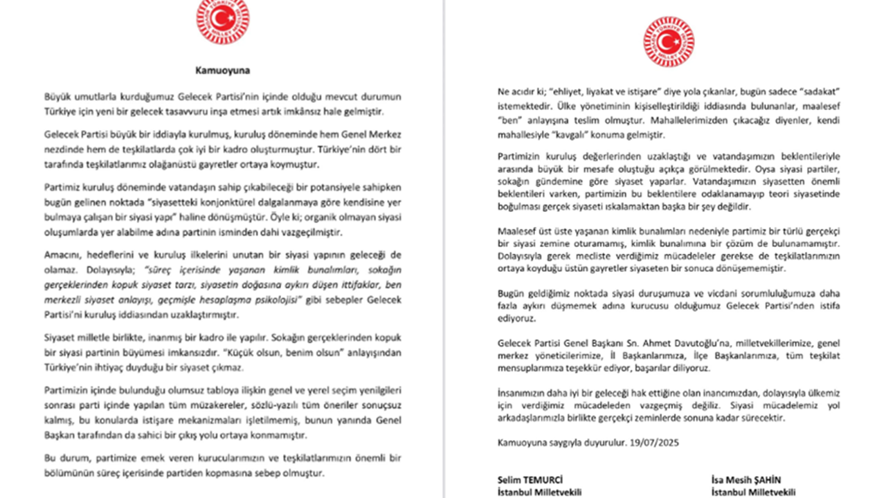 Foto - Gelecek Partisi'nde deprem! Ahmet Davutoğlu'nun en çok güvendiği iki isim istifa etti