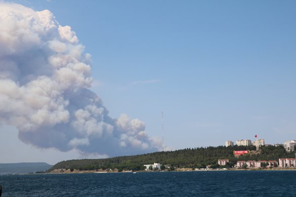 Gelibolu Yarımadası'nda korkunç yangın! Dehşete düşüren görüntüler