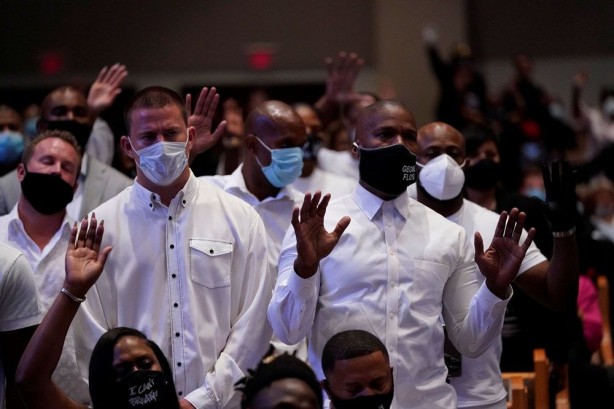 Foto - George Floyd'un cenazesinde dikkat çeken detay