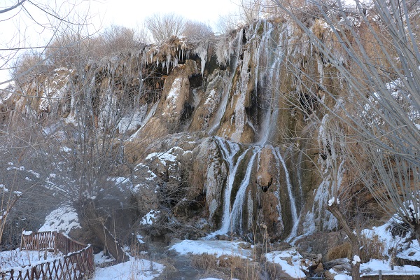 Foto - Girlevik Şelalesi kısmen buz tuttu