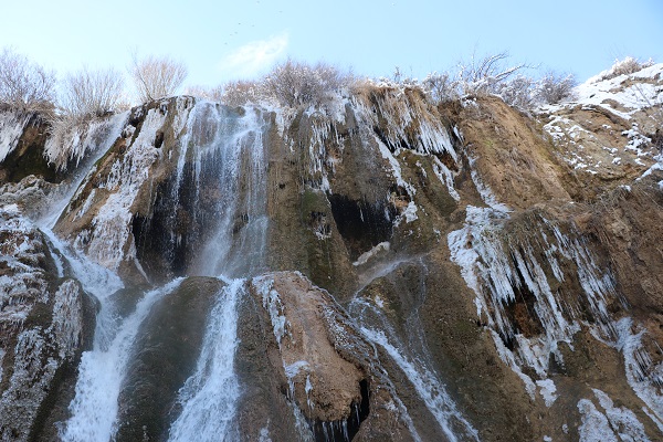 Foto - Girlevik Şelalesi kısmen buz tuttu