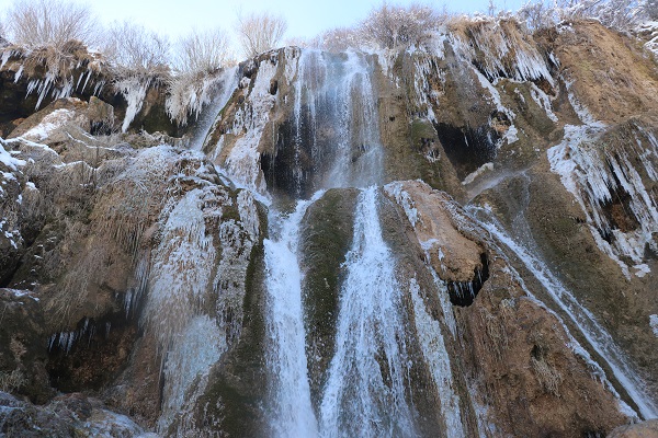 Foto - Girlevik Şelalesi kısmen buz tuttu