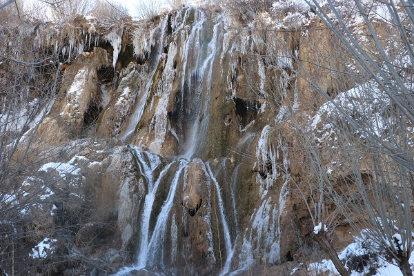 Foto - Girlevik Şelalesi kısmen buz tuttu