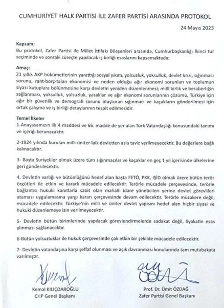 Foto - Gizli protokol yayımlandı! İşte Ümit Özdağ ile Kılıçdaroğlu arasında yapılan o anlaşma..