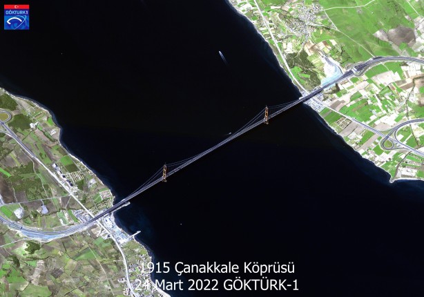 Foto - GÖKTÜRK-1 fotoğrafladı! İşte uzaydan 1915 Çanakkale Köprüsü