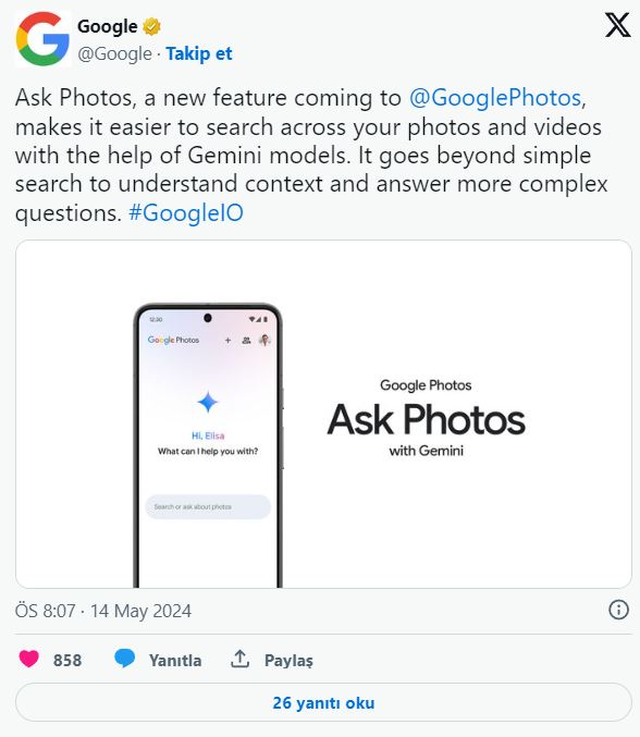 Foto - Google Fotoğraflar’a Ask Photos'la yapay zeka dopingi!