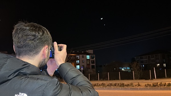 Foto - Gören bir daha baktı! Ay ve Venüs gökyüzünde böyle buluştu