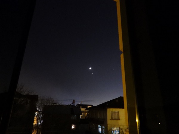 Foto - Gören bir daha baktı! Ay ve Venüs gökyüzünde böyle buluştu