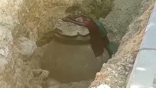 Görenleri heyecanlandırdı! Altyapı çalışmasında dev küp çıktı
