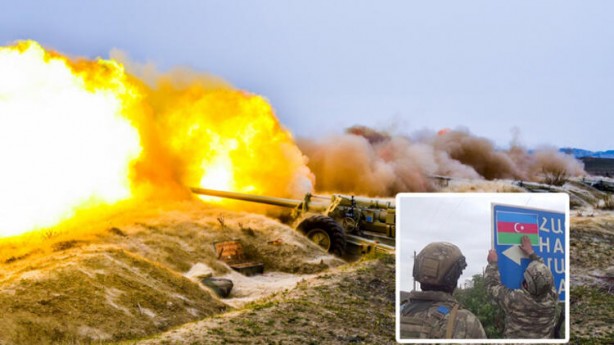 Görüntüler cephe hattından biraz önce geldi! Dağlık Karabağ'da bayrak değişti