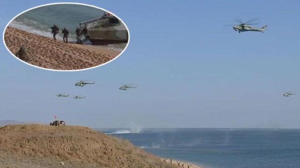 Görüntüleri resmi televizyon yayınladı! Karadeniz'e çıkarma yaptılar