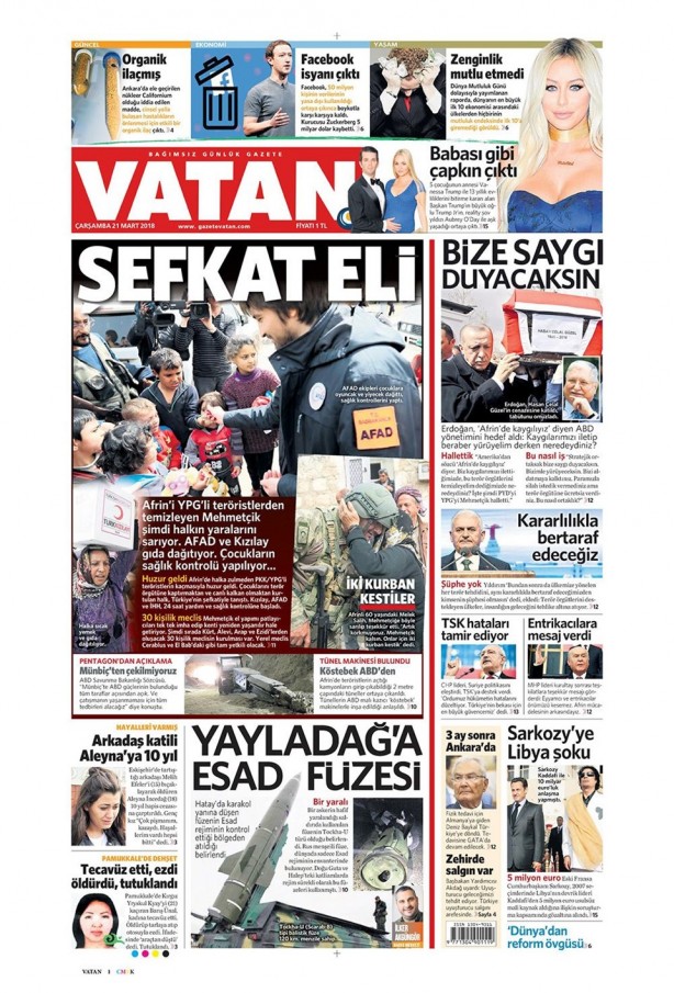 Foto - Günün gazete manşetleri (21 Mart 2018)