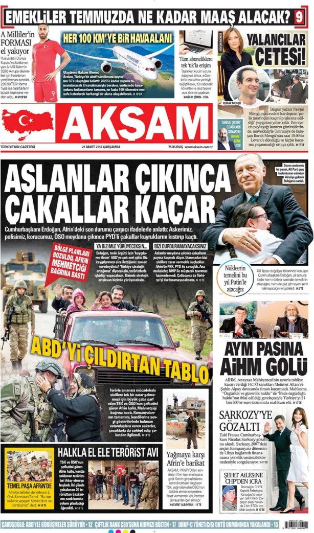 Foto - Günün gazete manşetleri (21 Mart 2018)
