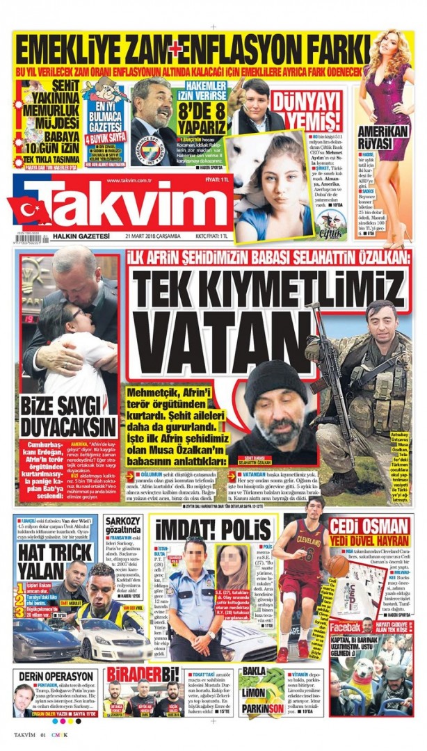 Foto - Günün gazete manşetleri (21 Mart 2018)