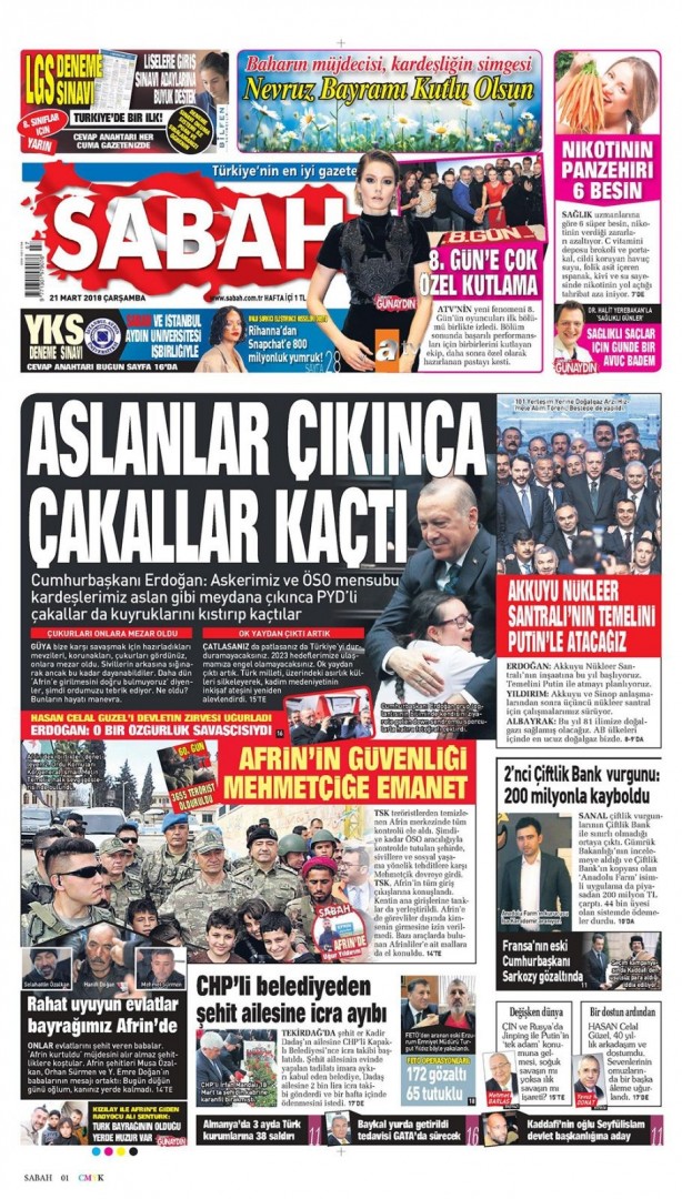 Foto - Günün gazete manşetleri (21 Mart 2018)