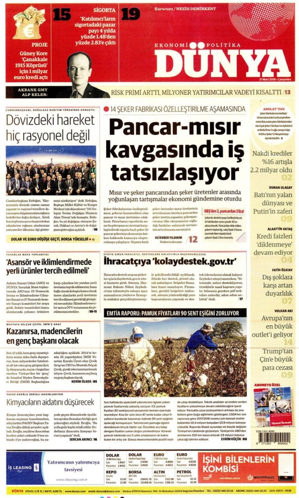 Foto - Günün gazete manşetleri (21 Mart 2018)