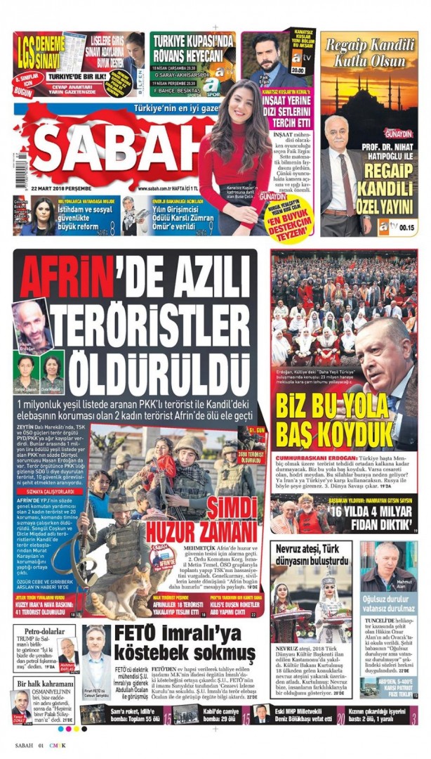 Foto - Günün gazete manşetleri - 22 Mart 2018