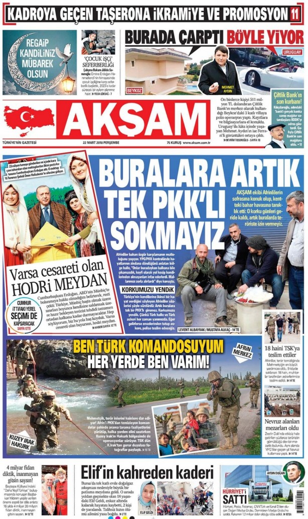Foto - Günün gazete manşetleri - 22 Mart 2018