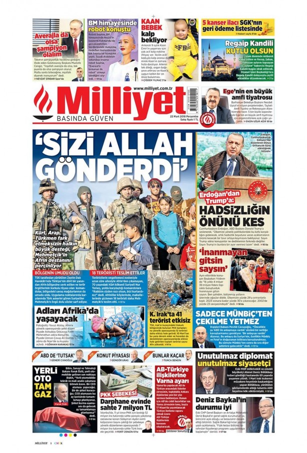 Foto - Günün gazete manşetleri - 22 Mart 2018