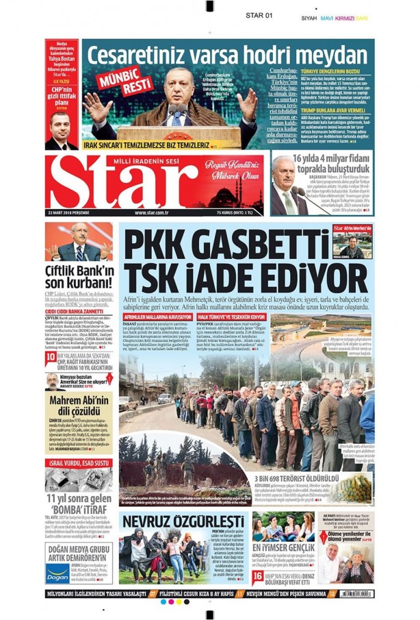 Foto - Günün gazete manşetleri - 22 Mart 2018