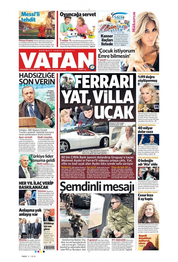 Foto - Günün gazete manşetleri - 22 Mart 2018