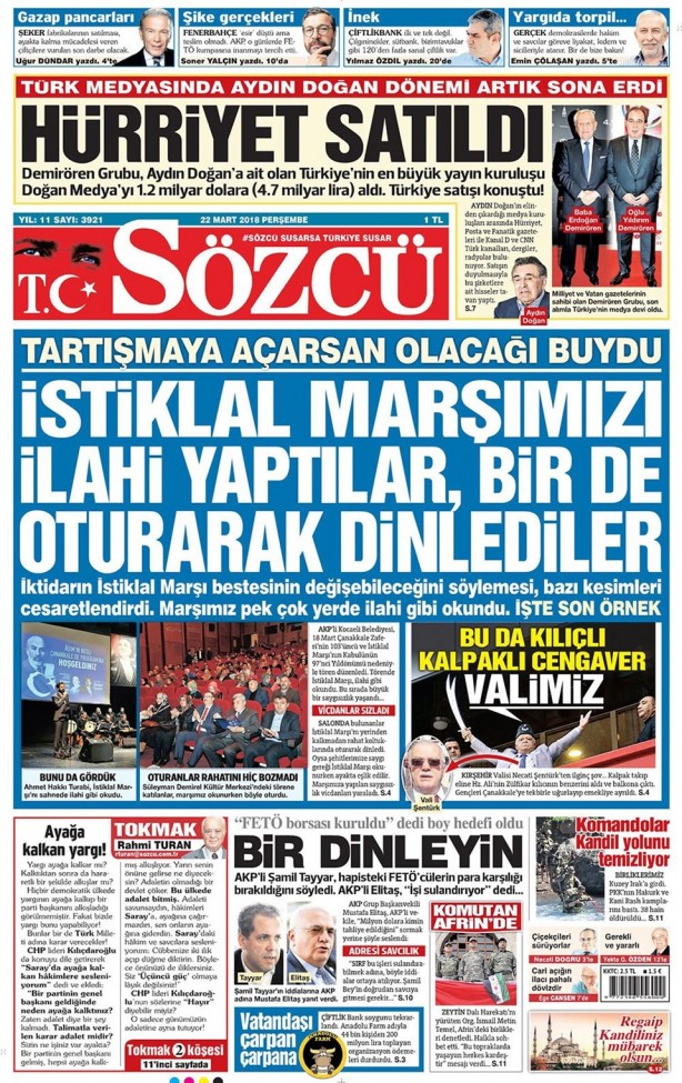 Foto - Günün gazete manşetleri - 22 Mart 2018
