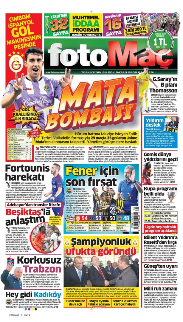Foto - Günün gazete manşetleri - 22 Mart 2018