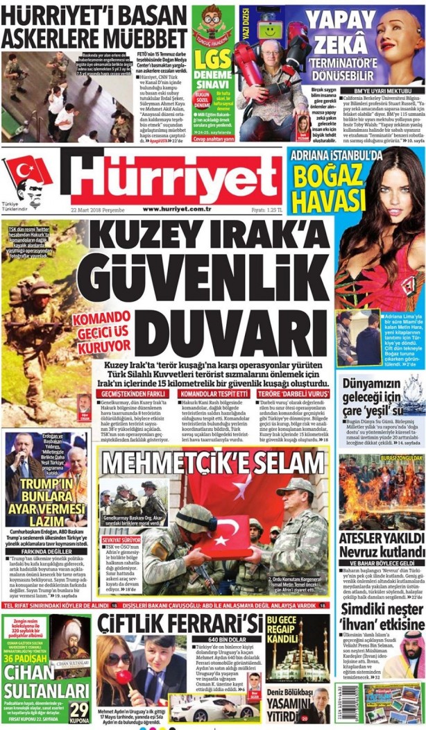 Foto - Günün gazete manşetleri - 22 Mart 2018