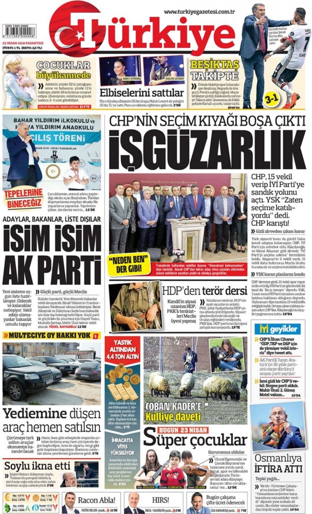 Foto - Günün gazete manşetleri (23 Nisan 2018)