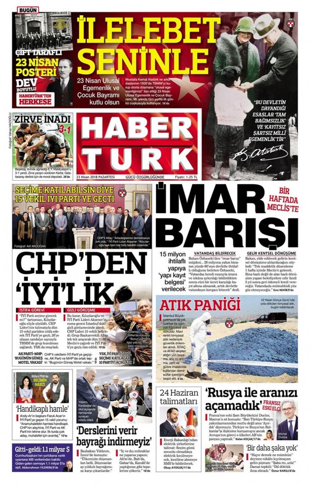 Foto - Günün gazete manşetleri (23 Nisan 2018)