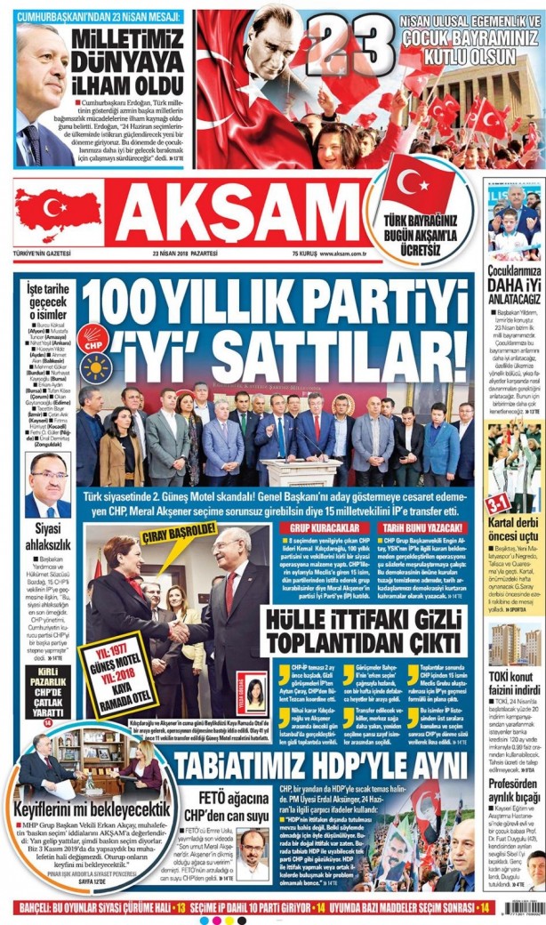 Foto - Günün gazete manşetleri (23 Nisan 2018)
