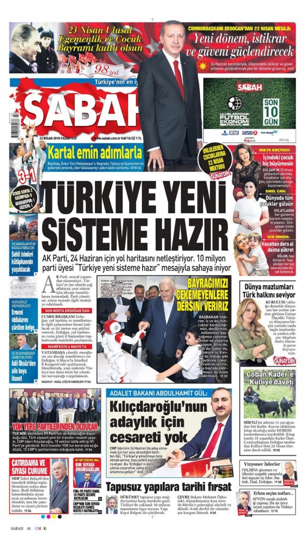 Foto - Günün gazete manşetleri (23 Nisan 2018)