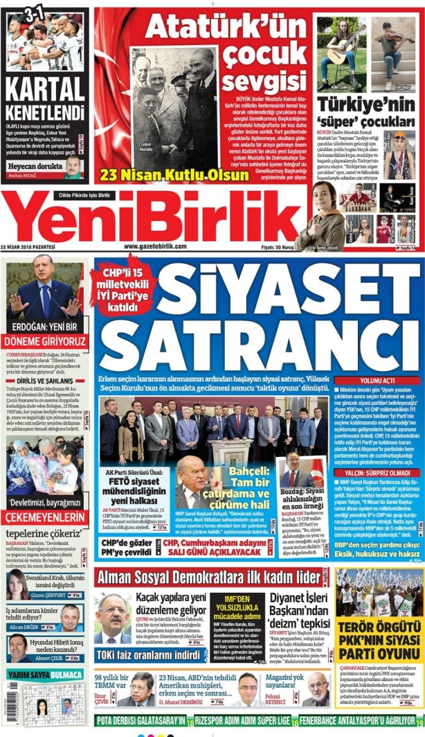 Foto - Günün gazete manşetleri (23 Nisan 2018)