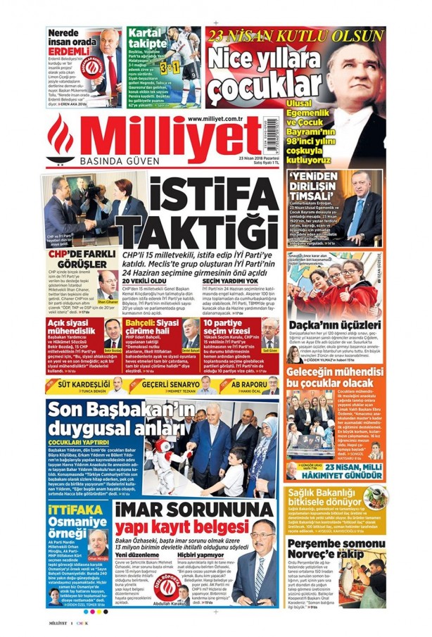 Foto - Günün gazete manşetleri (23 Nisan 2018)