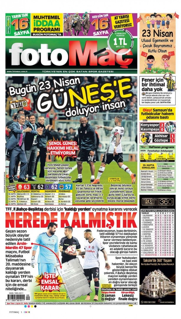 Foto - Günün gazete manşetleri (23 Nisan 2018)